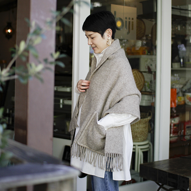 UNI pocket shawl（melange beige） - LAPUAN KANKURIT（ラプアン 