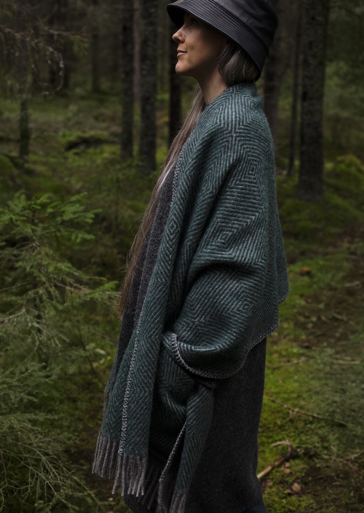 MARIA pocket shawl（grey-green） - LAPUAN KANKURIT（ラプアンカンクリ）