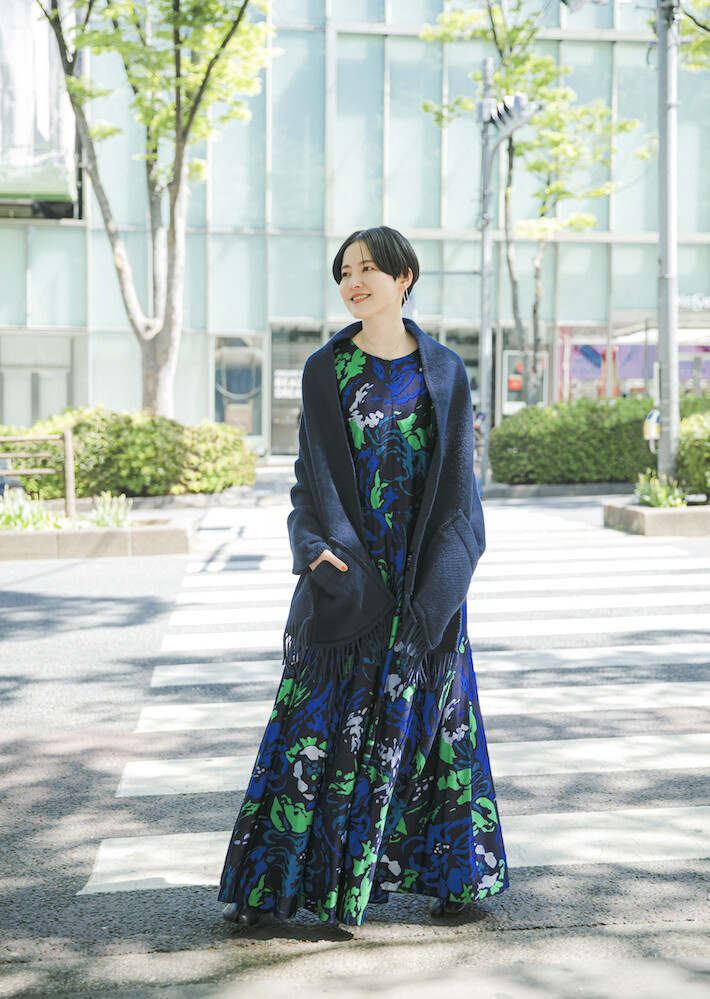 UNI pocket shawl （midnight blue） – LAPUAN KANKURIT（ラプアン 