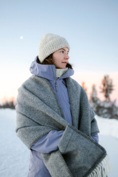 ARVO　pocket shawl（white-grey）のサムネイル